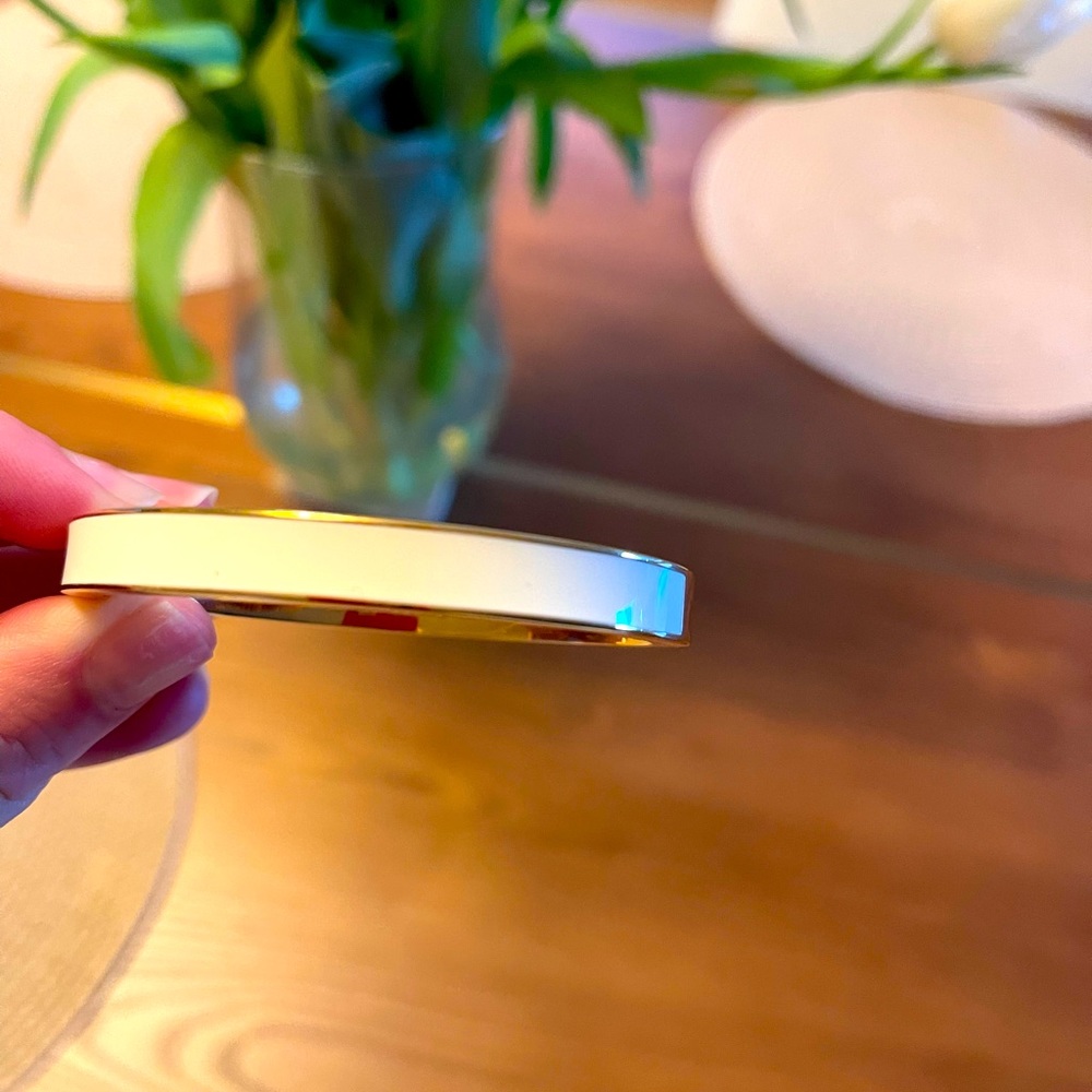 NEW Kate Spade White with Gold trim bangle